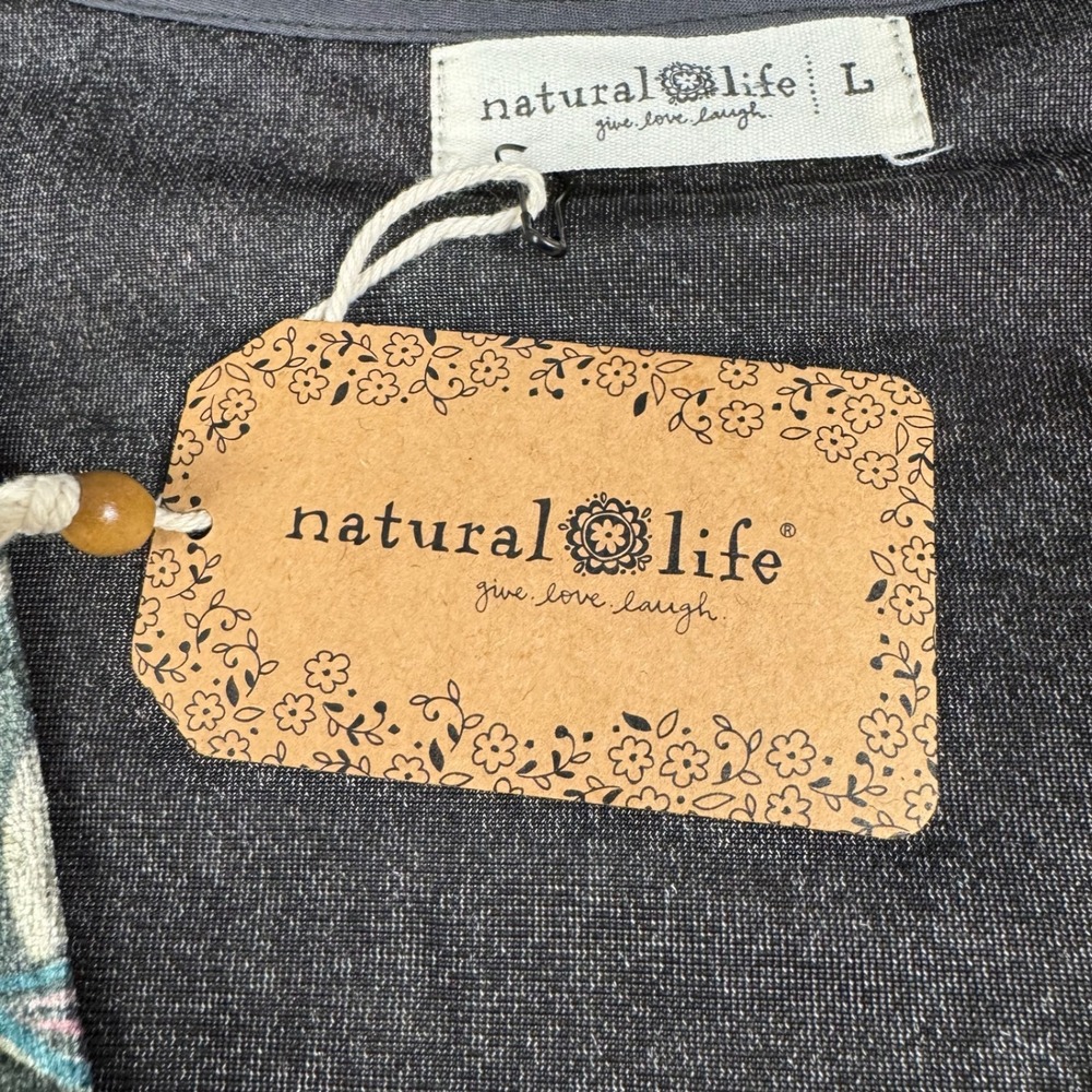 Natural Life Dress Womens L Velvet Floral Empire Waist Fairy Grunge Boho Artsy - Picture 4 of 10